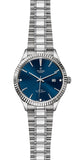 Tudor Style Automatic Diamonds Blue Dial Silver Steel Strap Watch for Men - M12710-0017