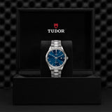 Tudor Style Automatic Diamonds Blue Dial Silver Steel Strap Watch for Men - M12710-0017