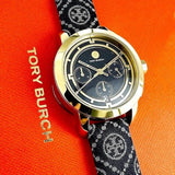 Tory Burch The Miller Chronograph Blue Dial Blue Jacquard Strap Watch for Women - TBW1038