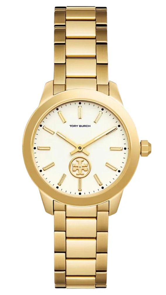 Tory Burch Collins White Dial Gold Steel Strap Watch for Women - TBW13
