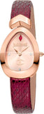 Just Cavalli Diversa Snake Rose Gold Dial Red Leather Strap Watch for Women - JC1L321L0045