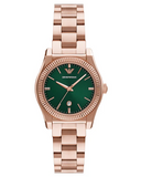 Emporio Armani Federica Analog Green Dial Rose Gold Steel Strap Watch for Women - AR11639