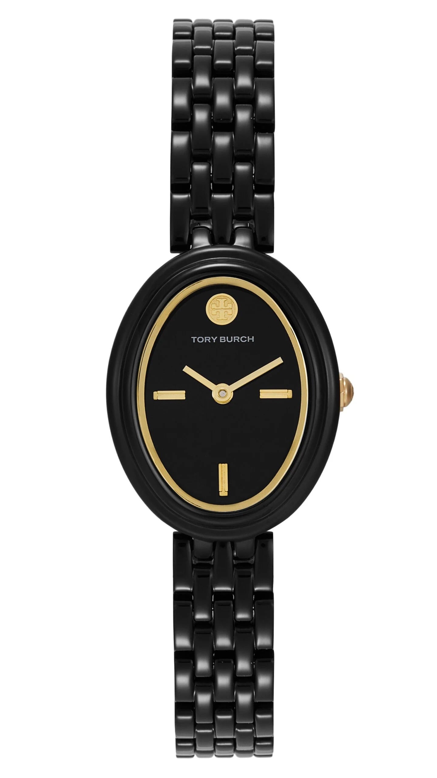 TORY BURCH ‘LIZZIE’ PRE-LOVED AUTHENTIC BLACK PATENT LEATHER WATCH Tory Burch Miller Patent Leather Logo Wedge Thong Sandals  main image 3