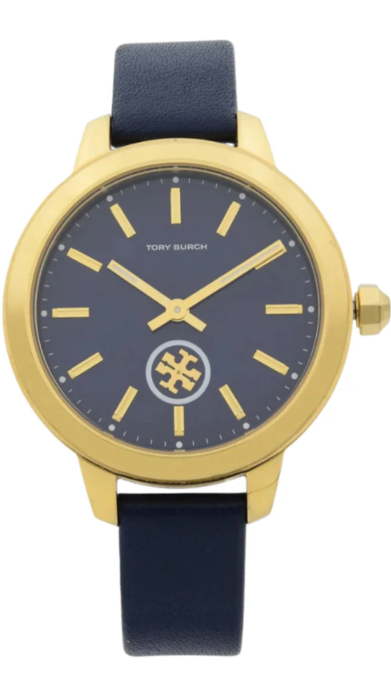 Tory Burch Collins Quartz Blue Dial Blue Leather Strap Watch  display picture 1