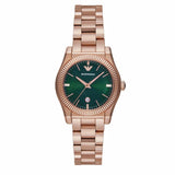 Emporio Armani Federica Analog Green Dial Rose Gold Steel Strap Watch for Women - AR11639