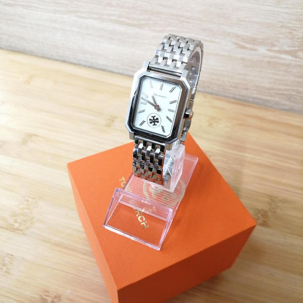 Tory Burch Robinson White Dial Silver Steel Strap Watch for Women - TBW1510