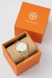 Tory Burch Collins White Dial Gold Steel Strap Watch for Women - TBW1300
