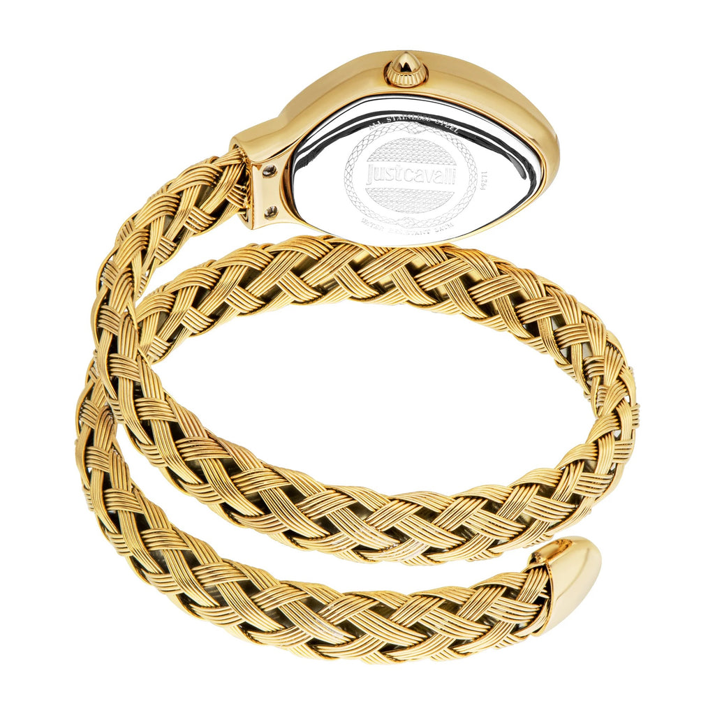 Just Cavalli Novara Silver Dial Gold Steel Strap Watch for Women - JC1L264M0025