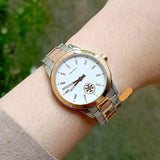 Tory Burch Collins White Dial Two Tone Steel Strap Watch for Women - TBW1305