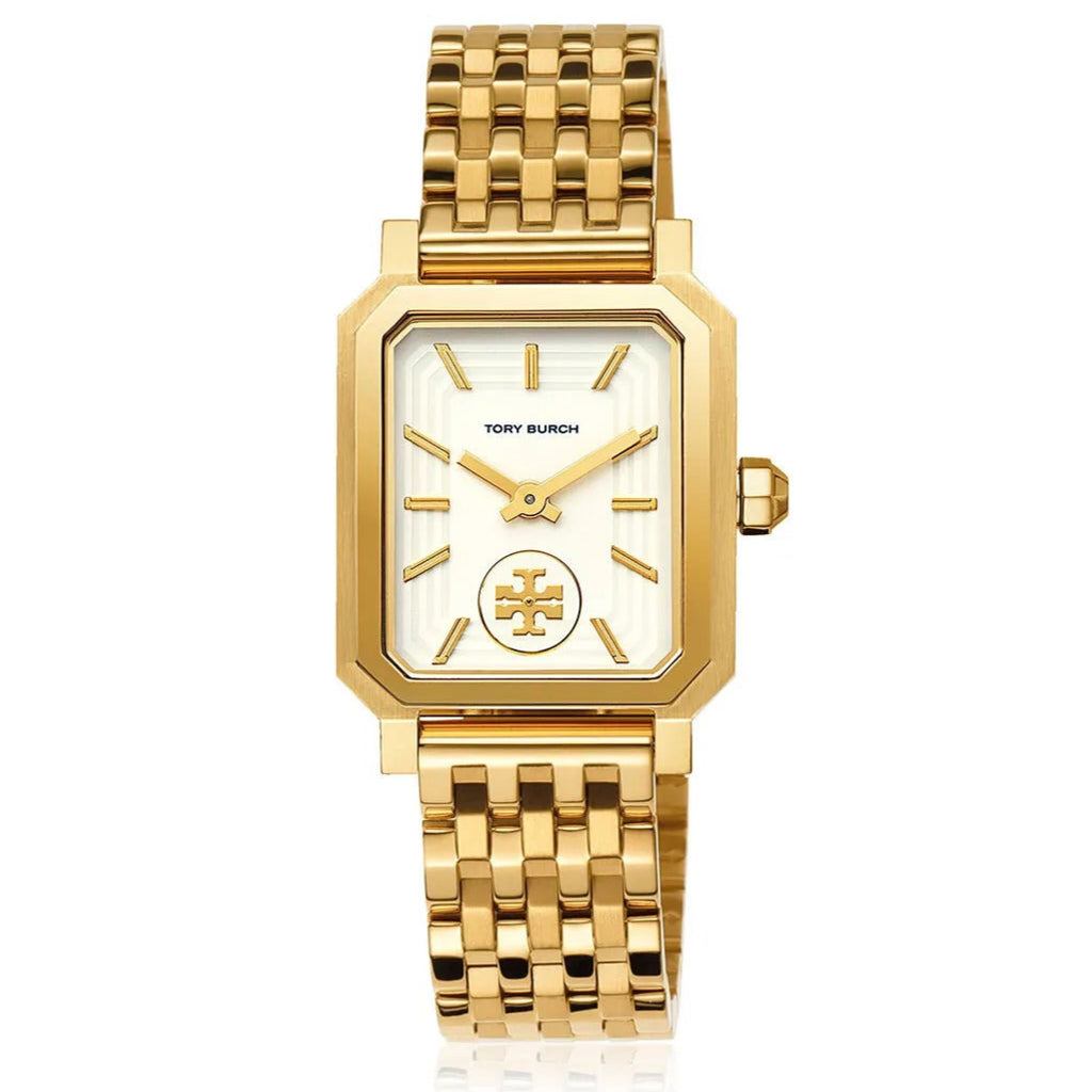 Tory Burch Robinson White Dial Gold Steel Strap Watch for Women - TBW1500