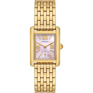 Tory Burch Eleanor Mother of Pearl Pink Dial Gold Steel Strap Watch for Women - TBW1077