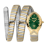 Just Cavalli Classico Lungo Green Dial Two Tone Steel Strap Watch for Women - JC1L248M0065
