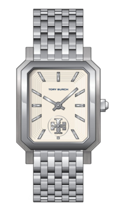 Tory Burch Robinson White Dial Silver Steel Strap Watch for  display picture 3