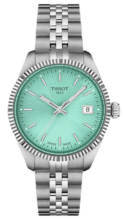 Tissot Ballade Quartz Green Dial Silver Steel Strap Watch  display picture 2