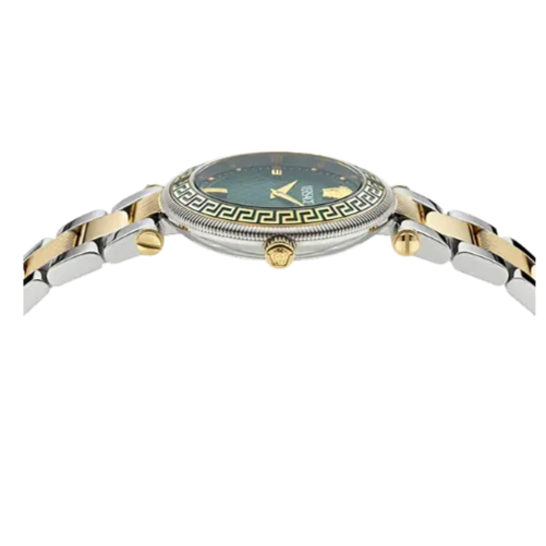 Versace Reve Analog Green Dial Two Tone Steel Strap Watch for Women - VE8B00524