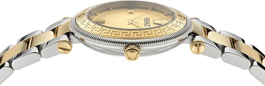 Versace Reve Analog Gold Dial Two Tone Steel Strap Watch for Women - VE8B00324
