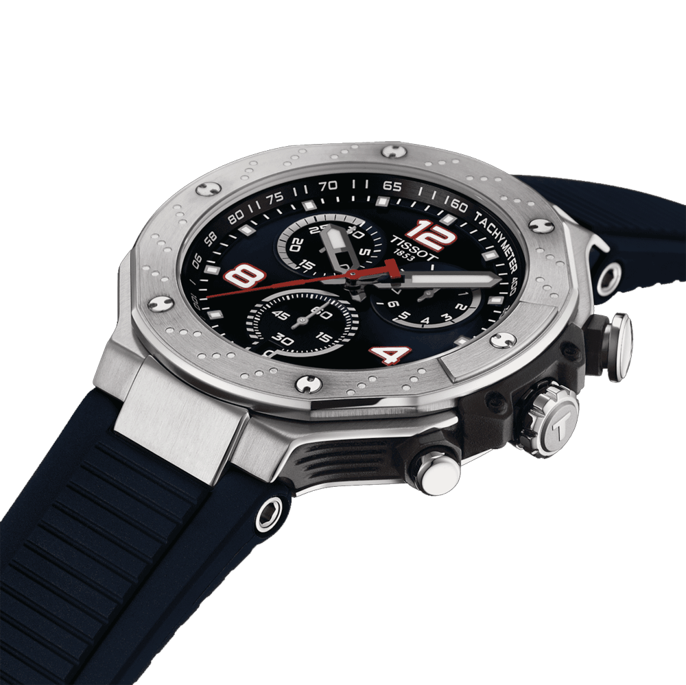 Tissot T Race Moto GP Limited Edition Chronograph Blue Dial Blue Rubber Strap Watch for Men - T141.417.17.047.00