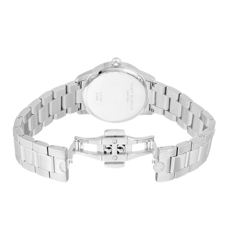 Tory Burch Collins White Dial Silver Steel Strap Watch for Women - TBW1301