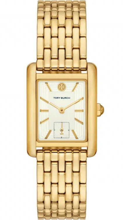 Tory Burch Eleanor White Dial Gold Steel Strap Watch for Women - TBW1060