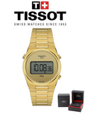 Tissot PRX Digital Quartz Gold Dial Gold Steel Strap Watch for Men - T137.463.33.020.00