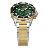 Emporio Armani World Explorer Chronograph Green Dial Two Tone Steel Strap Watch for Men - AR11695