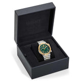 Versace Greca Logo Diver Quartz Green Dial Two Tone Steel Strap Watch for Men - VE8G00524