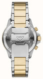 Emporio Armani World Explorer Chronograph Green Dial Two Tone Steel Strap Watch for Men - AR11695