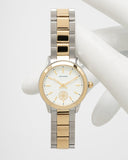 Tory Burch Collins White Dial Two Tone Steel Strap Watch for Women - TBW1306