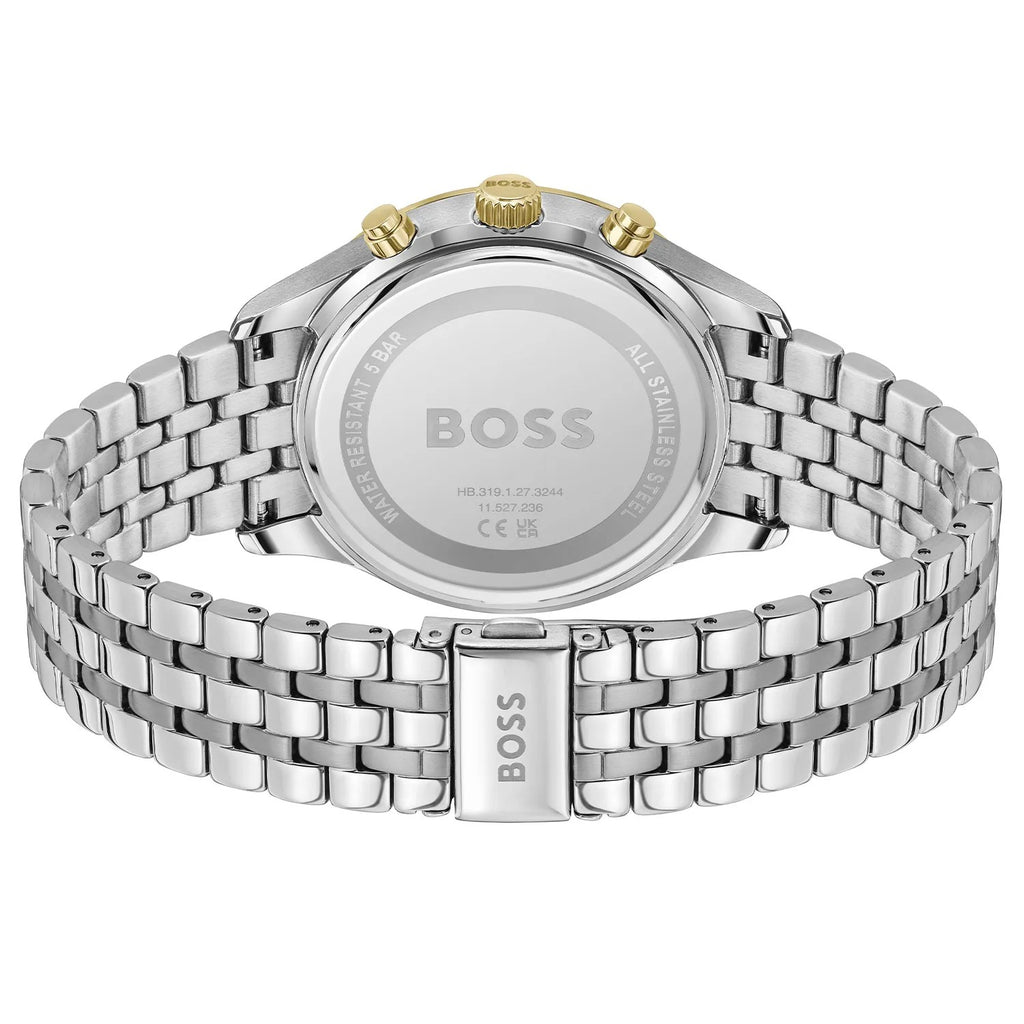 Hugo Boss Avery Chronograph Green Dial Silver Steel Strap Watch for Men - 1514159