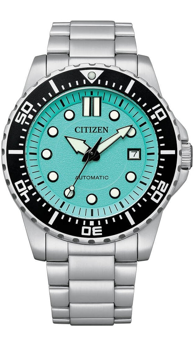 Citizen Mechanical Automatic Turquoise Dial Silver Steel Strap Watch f