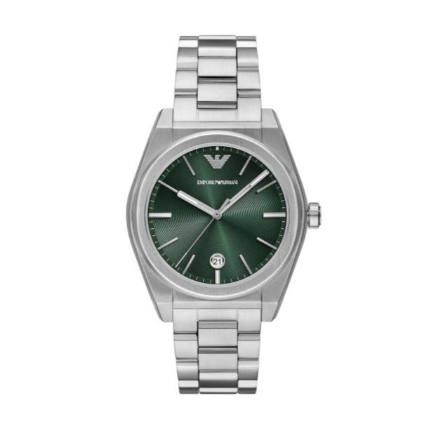 Emporio Armani Frederico Analog Green Dial Silver Steel Strap Watch for Men - AR11621