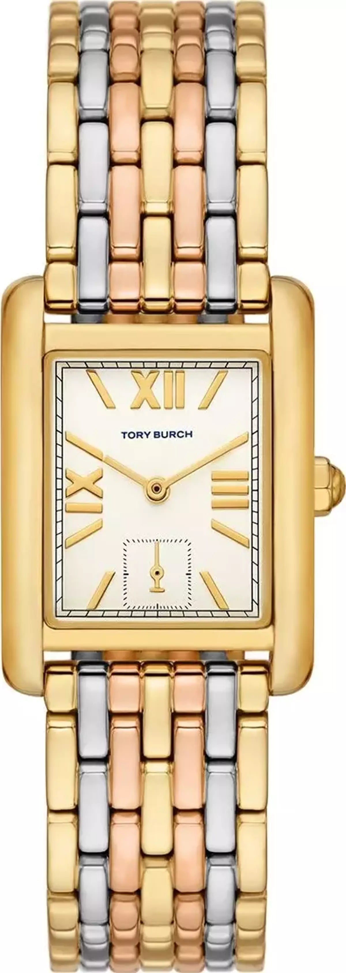 Tory Burch Gold-Tone Bracelet Watch with White Dial NEW Tory Burch Robinson Crystal Gold Tone Bracelet Watch  main image 4