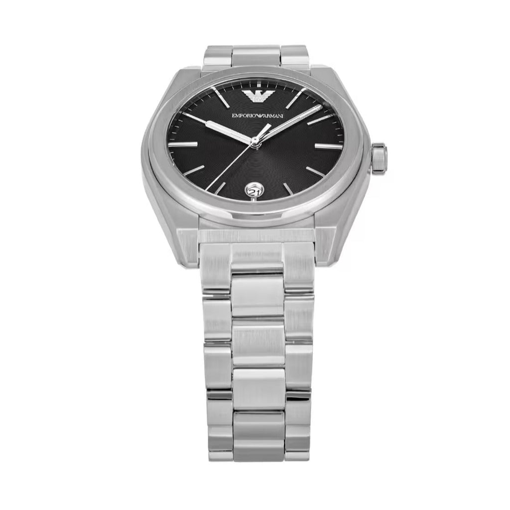 Emporio Armani Frederico Analog Black Dial Silver Steel Strap Watch for Men - AR11622