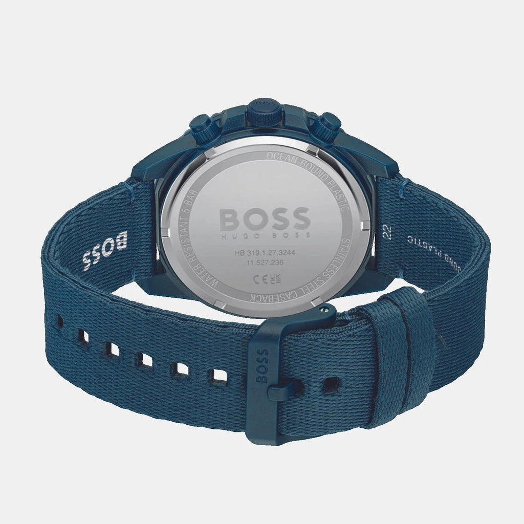 Hugo Boss Admiral Chronograph Blue Dial Blue Nylon Strap Watch for Men - 1513919