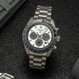Seiko Prospex Speedtimer Solar Chronograph Silver Dial Silver Steel Strap Watch for Men - SSC911