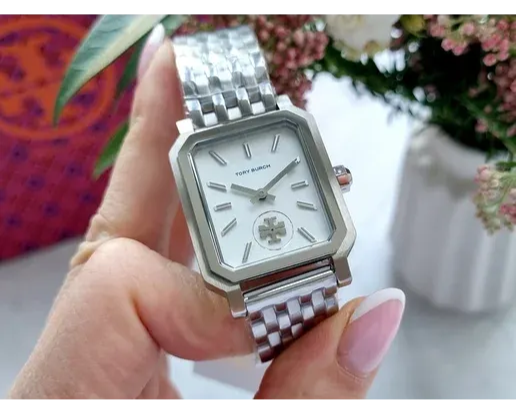 Tory Burch Robinson White Dial Silver Steel Strap Watch for Women - TBW1510