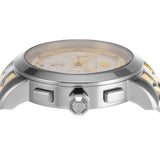 Tory Burch The Tory Chronograph White Dial Two Tone Steel Strap Watch for Women - TBW1052