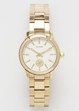 Tory Burch Collins White Dial Gold Steel Strap Watch for Women - TBW1300