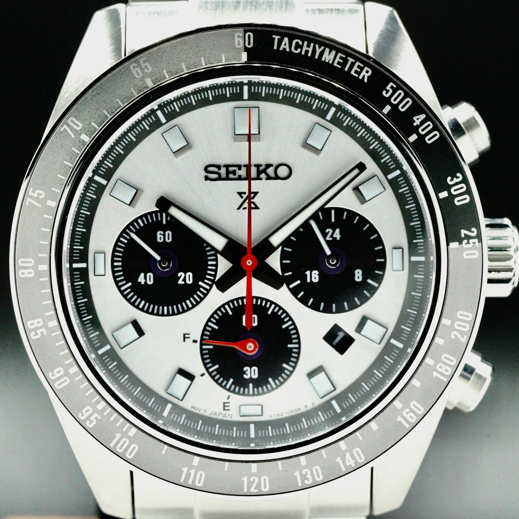 Seiko Prospex Speedtimer Solar Chronograph Silver Dial Silver Steel Strap Watch for Men - SSC911