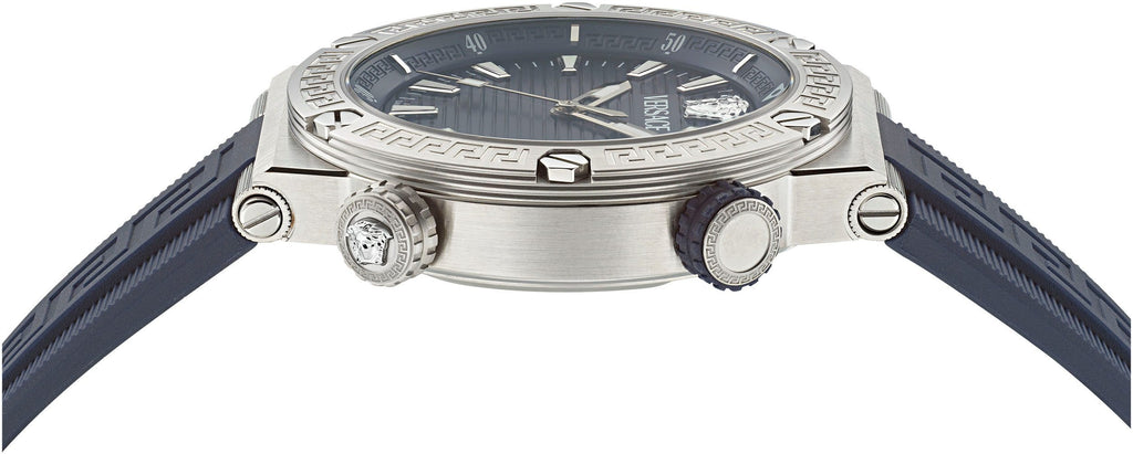 Versace Greca Diver Quartz Blue Dial Blue Rubber Strap Watch for Men - VE8G00124