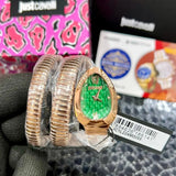 Just Cavalli Glam Evo 9 Green Dial Rose Gold Steel Strap Watch for Women - JC1L224M0055