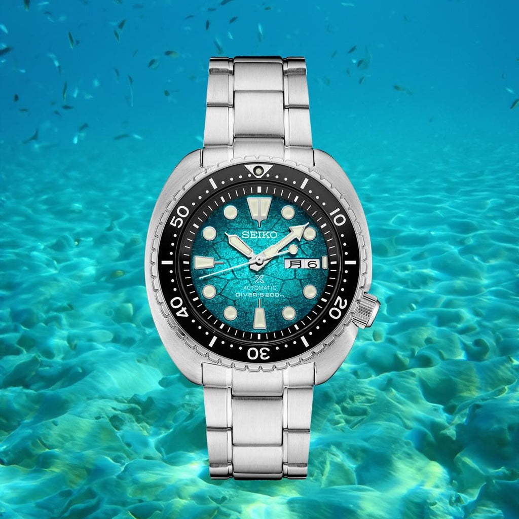 Seiko US Special Edition Automatic Green Dial Silver Steel Strap Watch for Men - SRPH57