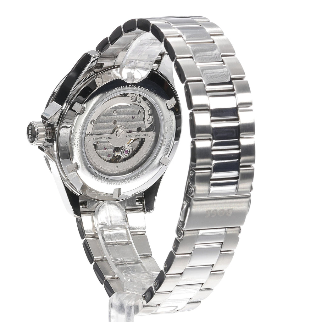 Hugo Boss Troper Automatic Chronograph Green Dial Silver Steel Strap Watch for Men - 1514200