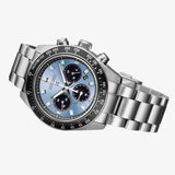 Seiko Prospex Speedtimer 41.4 Solar Chronograph Blue Dial Silver Steel Strap Watch for Men - SSC935