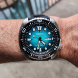 Seiko US Special Edition Automatic Green Dial Silver Steel Strap Watch for Men - SRPH57