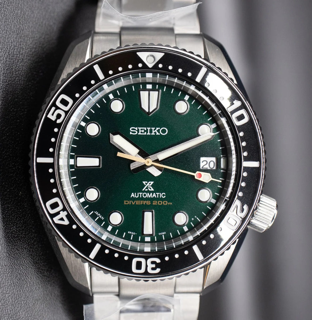 Seiko Prospex 140th Anniversary Limited Edition Automatic Scuba Divers Green Dial Silver Steel Strap Watch for Men - SPB207J1