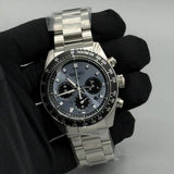 Seiko Prospex Speedtimer 41.4 Solar Chronograph Blue Dial Silver Steel Strap Watch for Men - SSC935