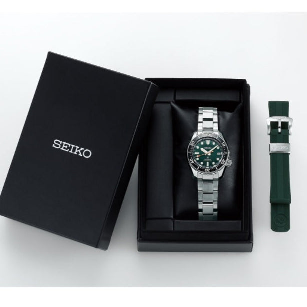Seiko Prospex 140th Anniversary Limited Edition Automatic Scuba Divers Green Dial Silver Steel Strap Watch for Men - SPB207J1