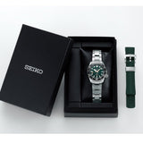 Seiko Prospex 140th Anniversary Limited Edition Automatic Scuba Divers Green Dial Silver Steel Strap Watch for Men - SPB207J1