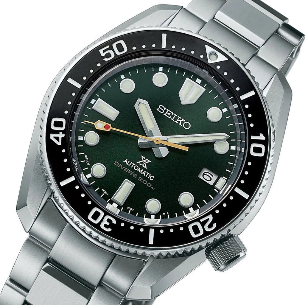 Seiko Prospex 140th Anniversary Limited Edition Automatic Scuba Divers Green Dial Silver Steel Strap Watch for Men - SPB207J1